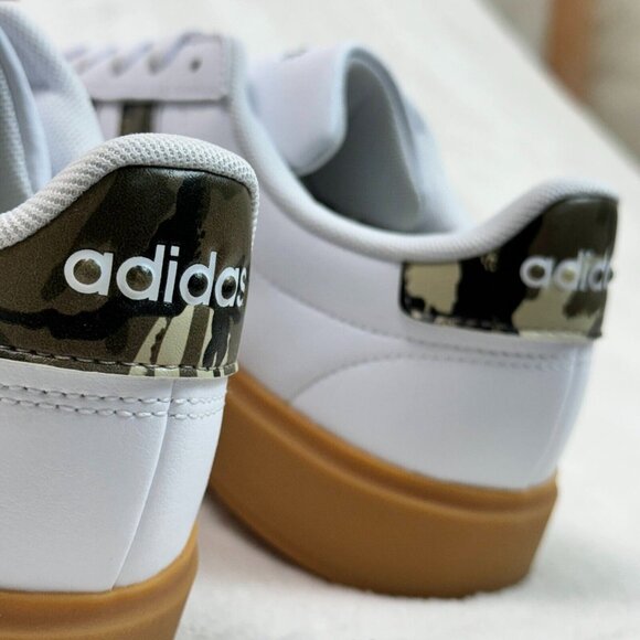Adidas Grand Court 2.0 Shoes Camo Cloud White Olive Strata Putty Grey Men's 7 US - Picture 12 of 16